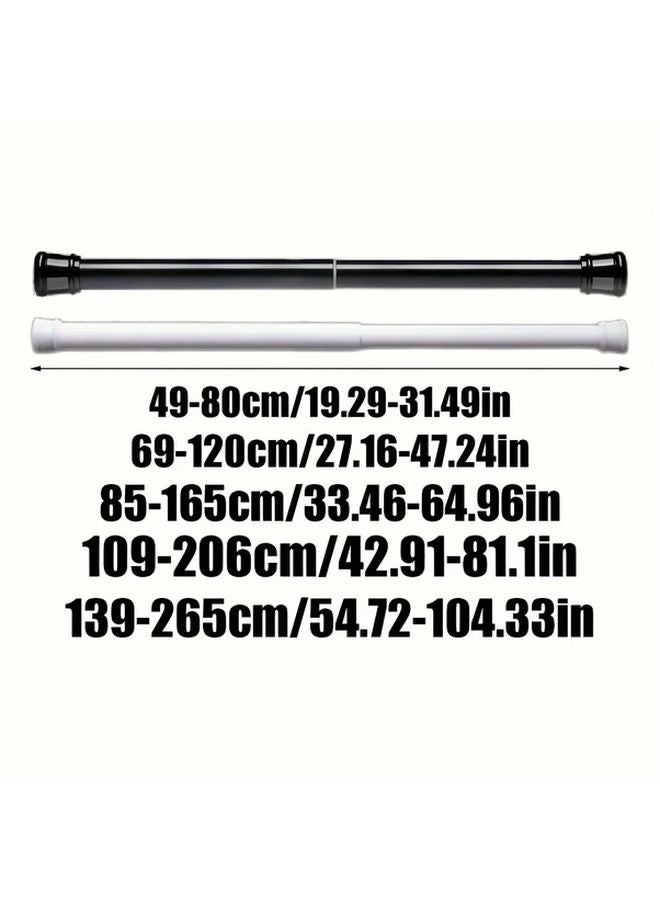 White No Drill Telescopic Rod With Built In Spring Heavy Duty Support 135 260cm - Image 3